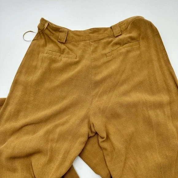 12th Tribe Little Secrets Mocha Linen Trousers Size Large - Picture 12 of 15